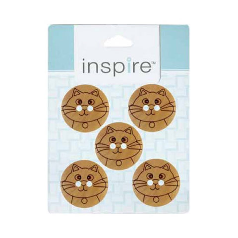 Buttons Wood Round 2 Holes 18mm (3/4") CAT: 5 pack