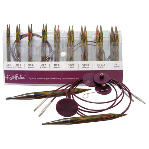 Knit Picks Rainbow Wood Interchangeable Circular Knitting Needle SETS