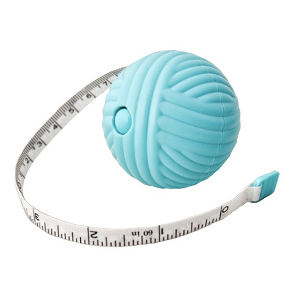 Novelty Retractable Tape Measure: Blue Yarn Ball Novelty Retractable Tape Measure: Blue Yarn Ball