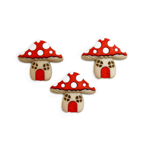 Buttons Plastic Shank Mushrooms