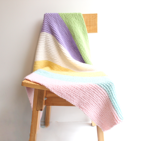 Super Simple Striped Baby Blanket Pattern FREE