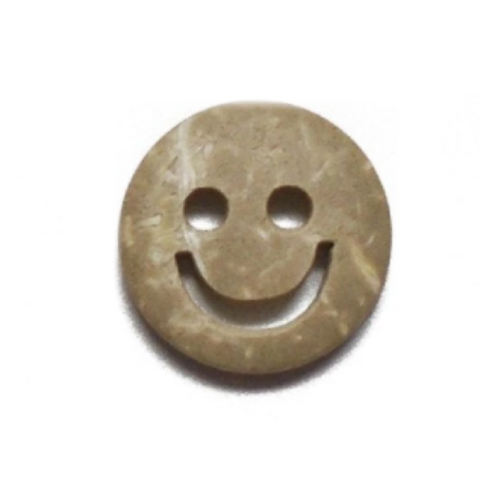 Buttons: Coconut Shell Smiley 2 Holes 15 mm