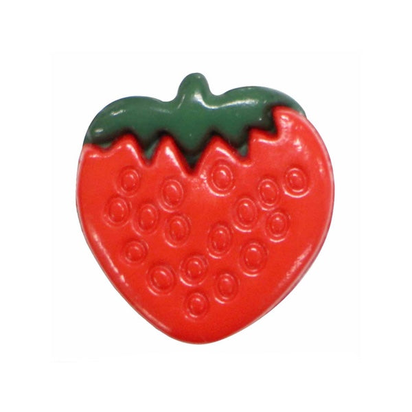 Buttons Plastic Shank 15mm (5/8") STRAWBERRY: 3 pack