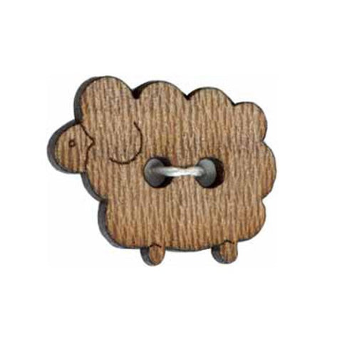 Buttons Wood 2 Holes 20 mm (3/4") SHEEP: 2 pack