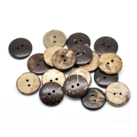Buttons: Coconut Round 2 Holes Natural 20mm