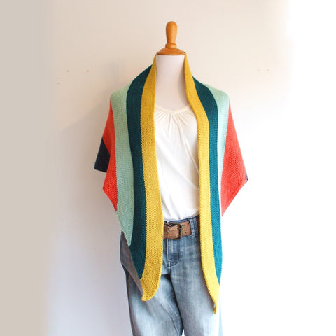 Easy Multi-Coloured Garter Scarfy-Wrap Project