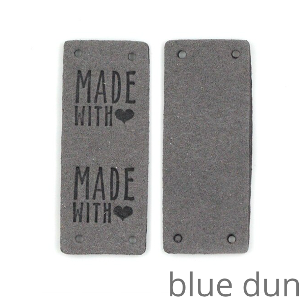 Labels/Tags Faux Suede Fold-Over: Made with Heart