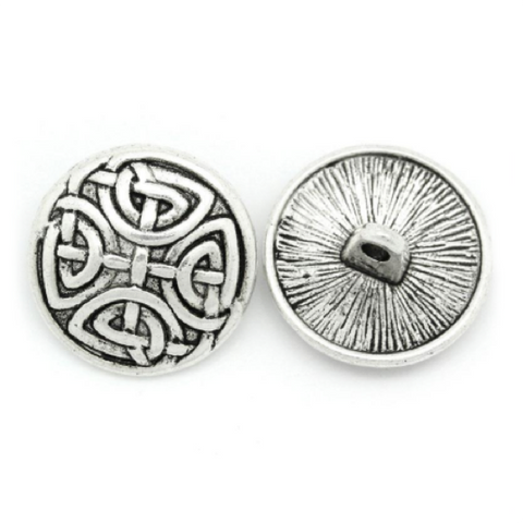 Buttons: Metal Round Shank Celtic Knot 17mm