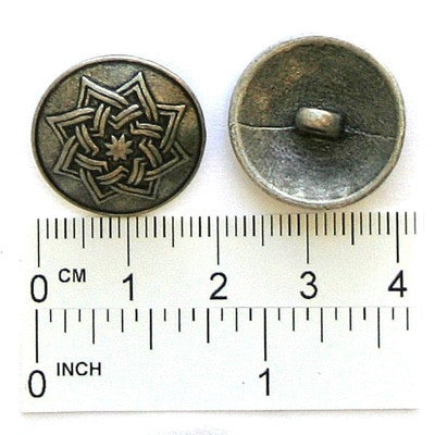 Buttons: Metal Round Shank Celtic Star 20mm