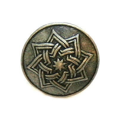 Buttons: Metal Round Shank Celtic Star 20mm