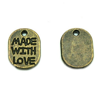 Decorative Label/Tags: Made with Love (Oval)