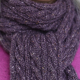 Double Knit Braided Cable Scarf on Long Loom